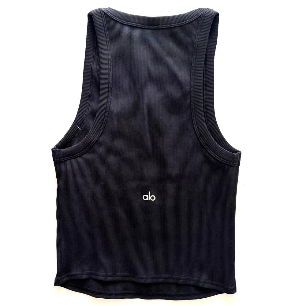Alo Yoga Ribbed Sleeveless Tank Black Women's Size Medium NWOT Flexible